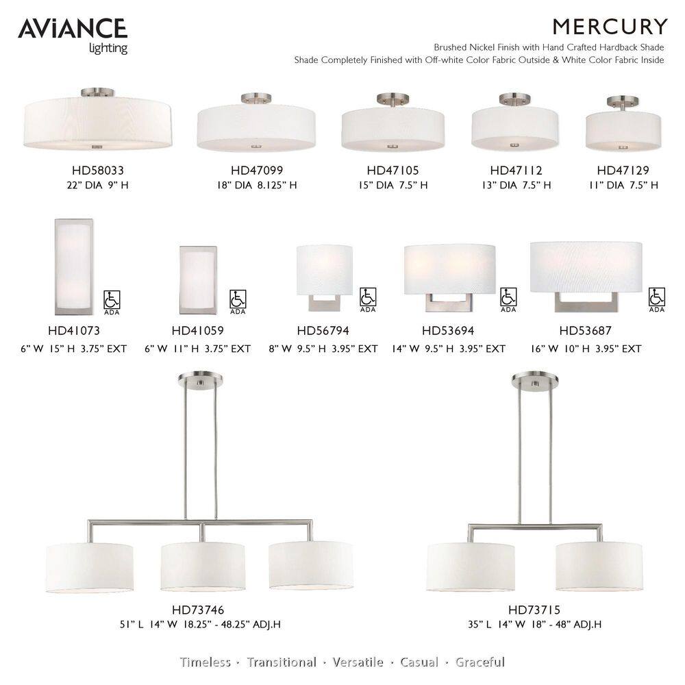 Brushed Nickel 2-Light Wall Sconce with Off-White Shade