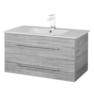 Kato 36 in. W x 19 in. D x 20 in. H Single Sink Wall Bathroom Vanity Cabinet in Soho with Cultured Marble Top in White