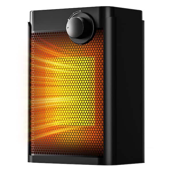 1200-Watt Black Indoor Electric Portable Heater PTC Ceramic Fast Heating Overheat Tip-Over Protection for Office Camping