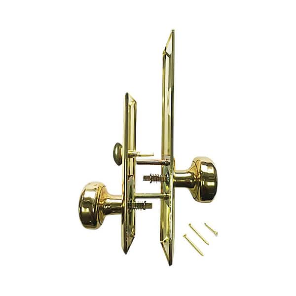 Replacement Trim For Mortise Lockset-2 Attached Knobs to inner and outer Face Plates-US3 Brass Finish