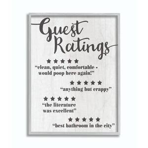 16 in. x 20 in. "Five Star Bathroom Black And White Wood" by Daphne Polselli Framed Wall Art