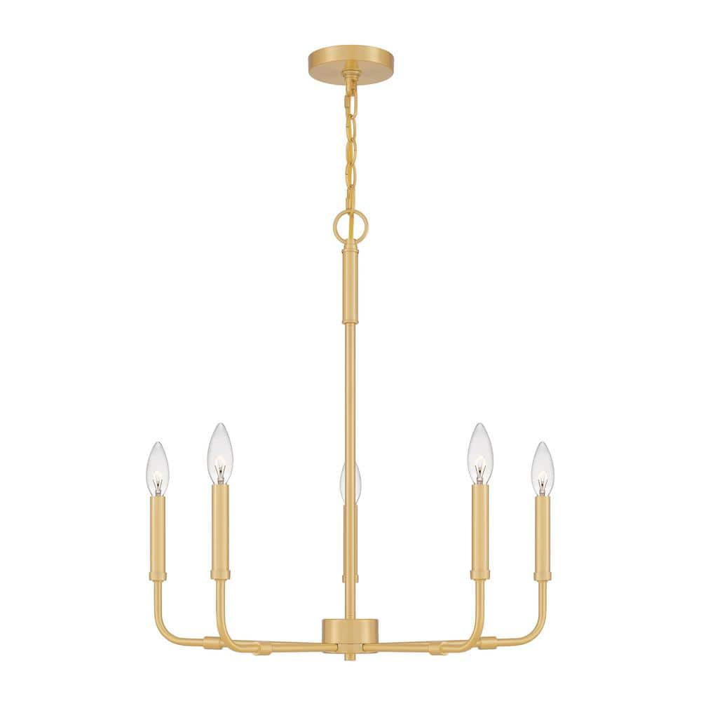 Quoizel Abner 5- Light Aged Brass Chandelier ABR5024AB - The Home Depot