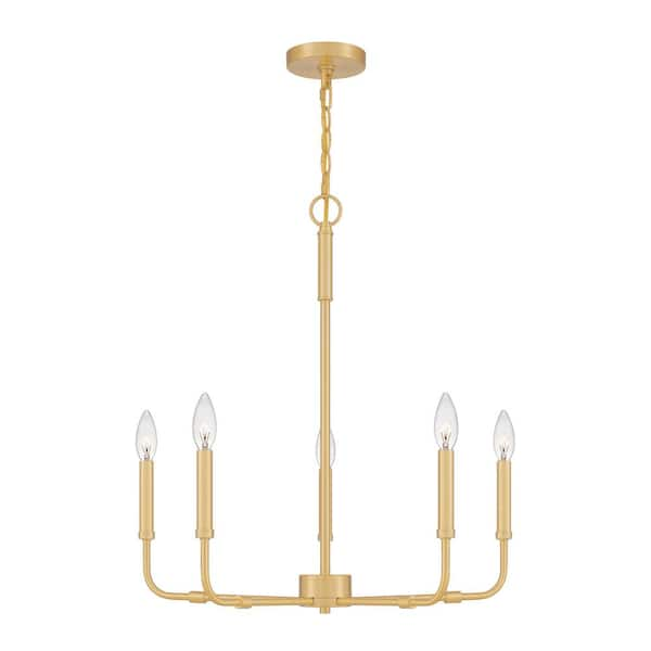 Quoizel Abner 5- Light Aged Brass Chandelier ABR5024AB - The Home Depot