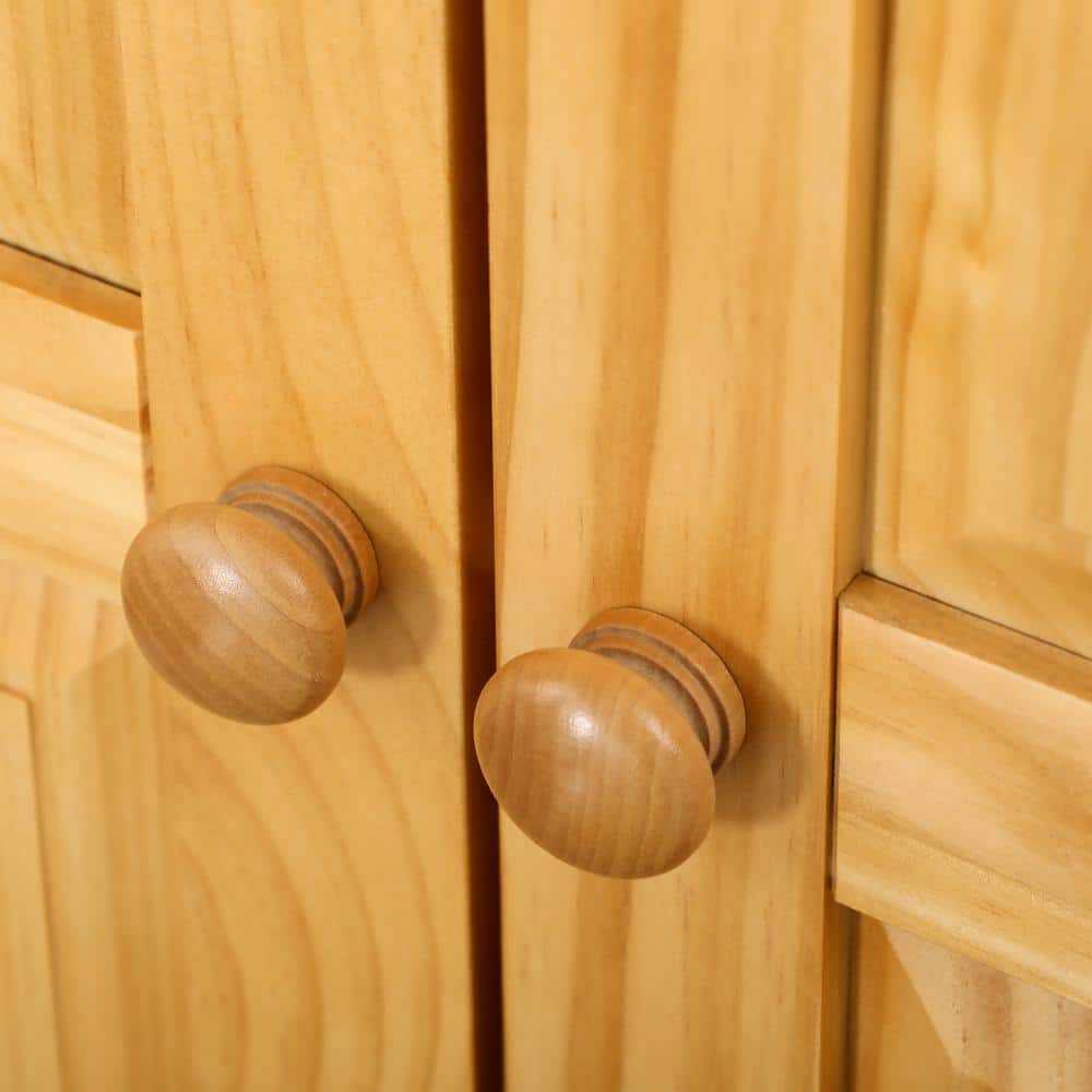 HOMCOM 67" Brown Pinewood Kitchen Pantry Storage Cabinet