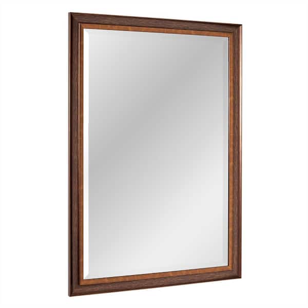 28 in. W x 40 in. H Framed Rectangular Beveled Edge Bathroom Vanity Mirror in Oil rubbed bronze