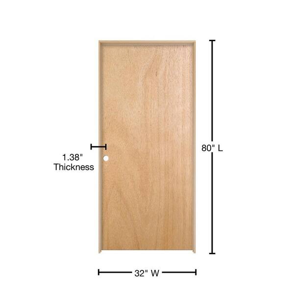 JELD-WEN 32 in. x 80 in. Unfinished Right-Hand Flush Hardwood