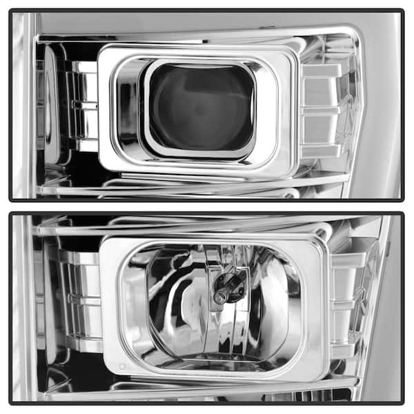 Ford F-250/F-350/F450 Super Duty 11-16 Version 2 Projector Headlights -  Light Bar DRL - Chrome