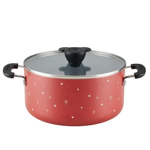 Disney Bon Voyage 5.5 qt. Aluminum Ceramic Nonstick Stockpot in Red with Lid