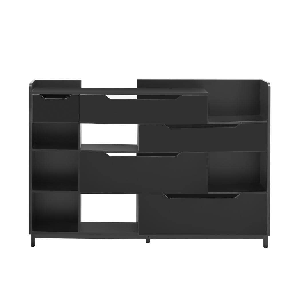 Aoibox 57in W x 13in D x 39in H in Black Freestanding Entryway