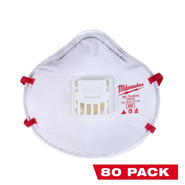 Milwaukee N95 Professional Multi-Purpose Valved Respirator (80-Pack)