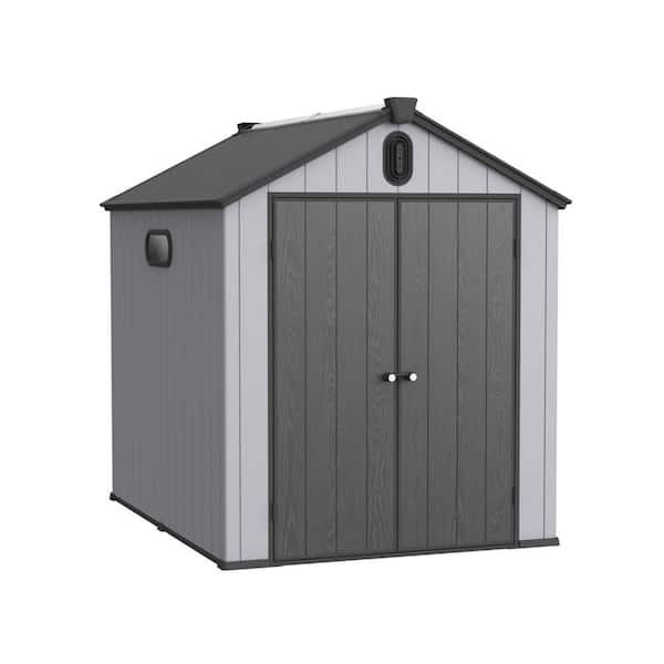 6 ft. W x 8 ft. D Outdoor Shed with Gable Roof 48 sq. ft. Resin