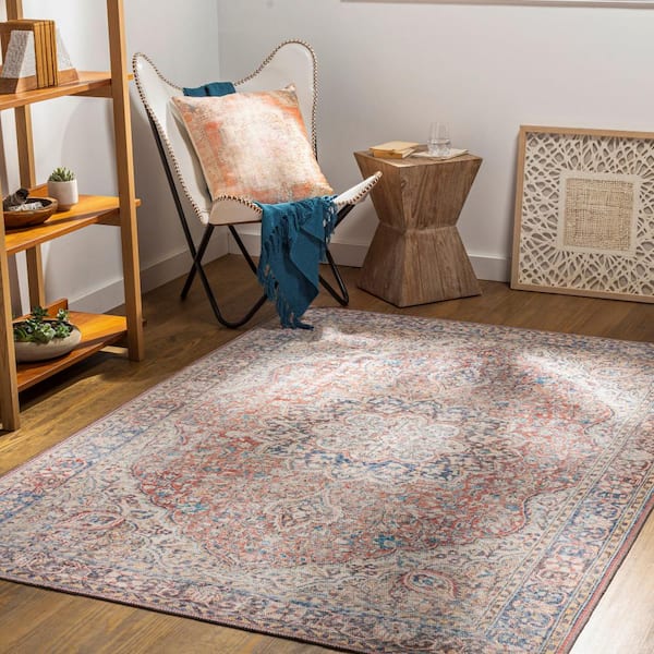 Brandon Light Grey 5 ft. x 7 ft. Indoor Machine-Washable Area Rug