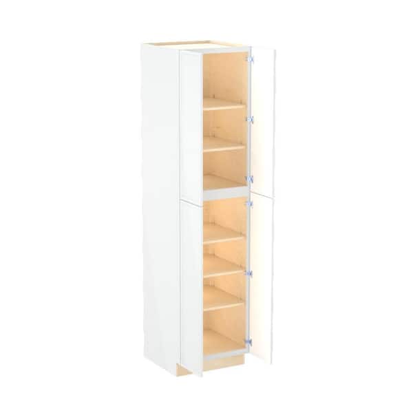Franklin 24 in. W x 24 in. D x 96 in. H Assembled Plywood Pantry Kitchen Cabinet in Vesper White with Soft Close