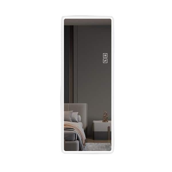 Aoibox 21 in. W x 65 in. H Rectangular Frameless Full Length Wall Mount Bathroom Vanity Mirror with LED in Clear