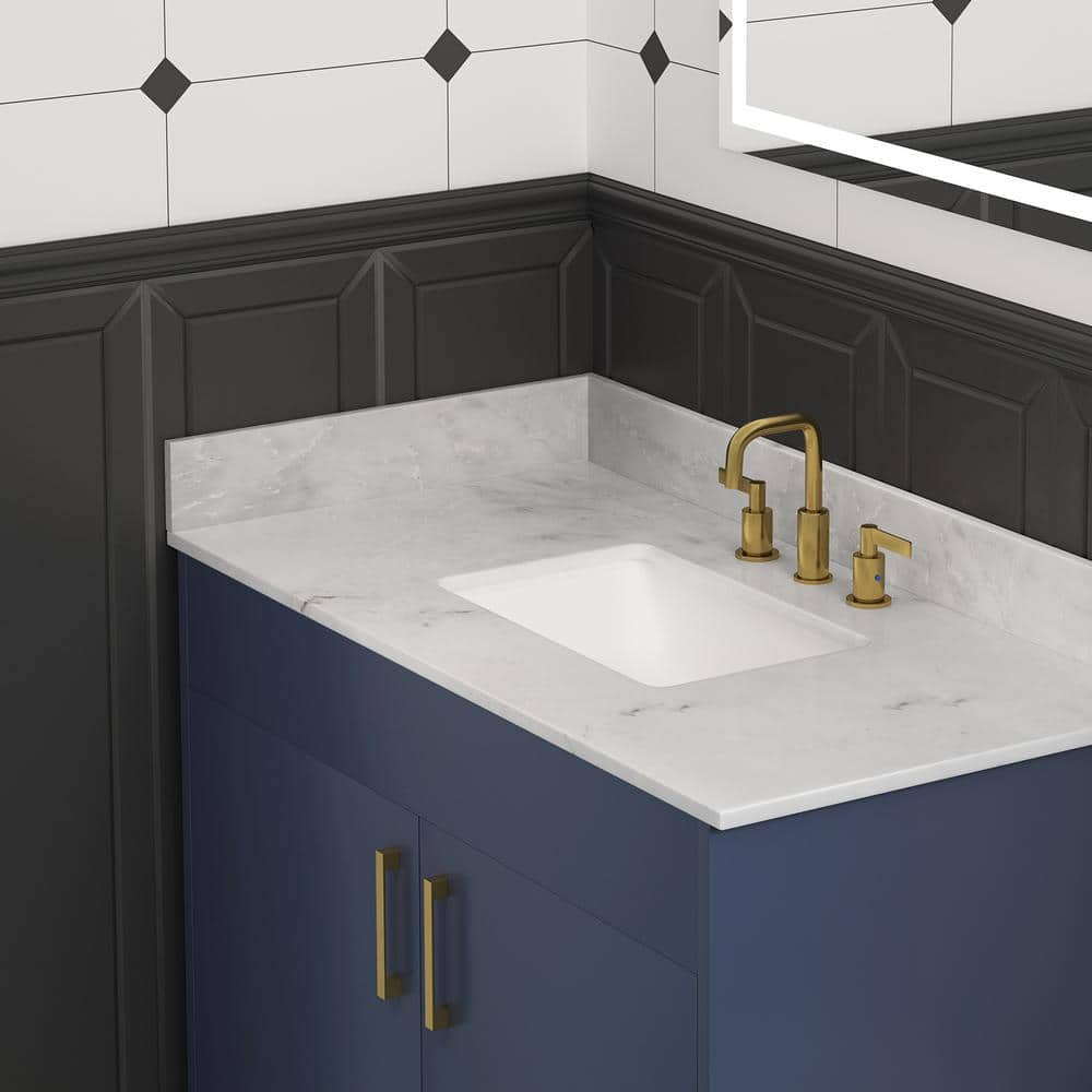 21.25" White Marble Bathroom Vanity Sidesplash