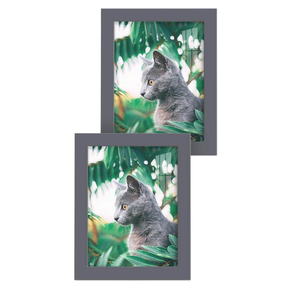 Wexford Home Modern 6 in. x 8 in. Grey Picture Frame (Set of 2) WF003E