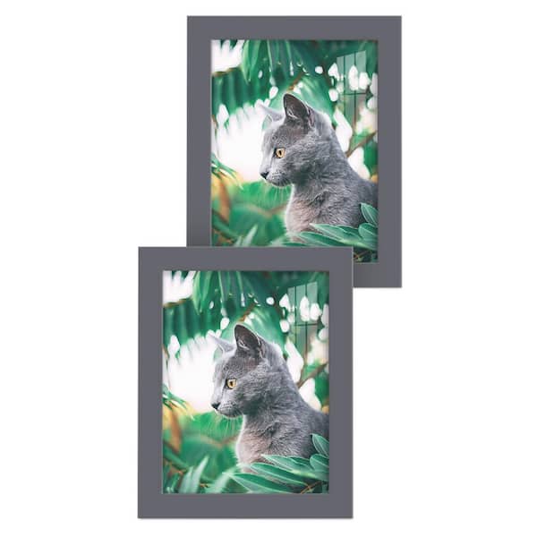 Wexford Home Modern 6 in. x 8 in. Grey Picture Frame (Set of 2)