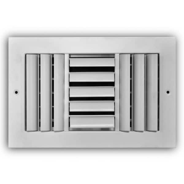 Everbilt 10 in. x 6 in. 3-Way Aluminum Adjustable Curved Blade Wall/Ceiling Register
