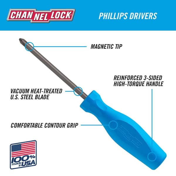 3 in. Phillips Screwdriver with Blue Tri-Lobe Handle