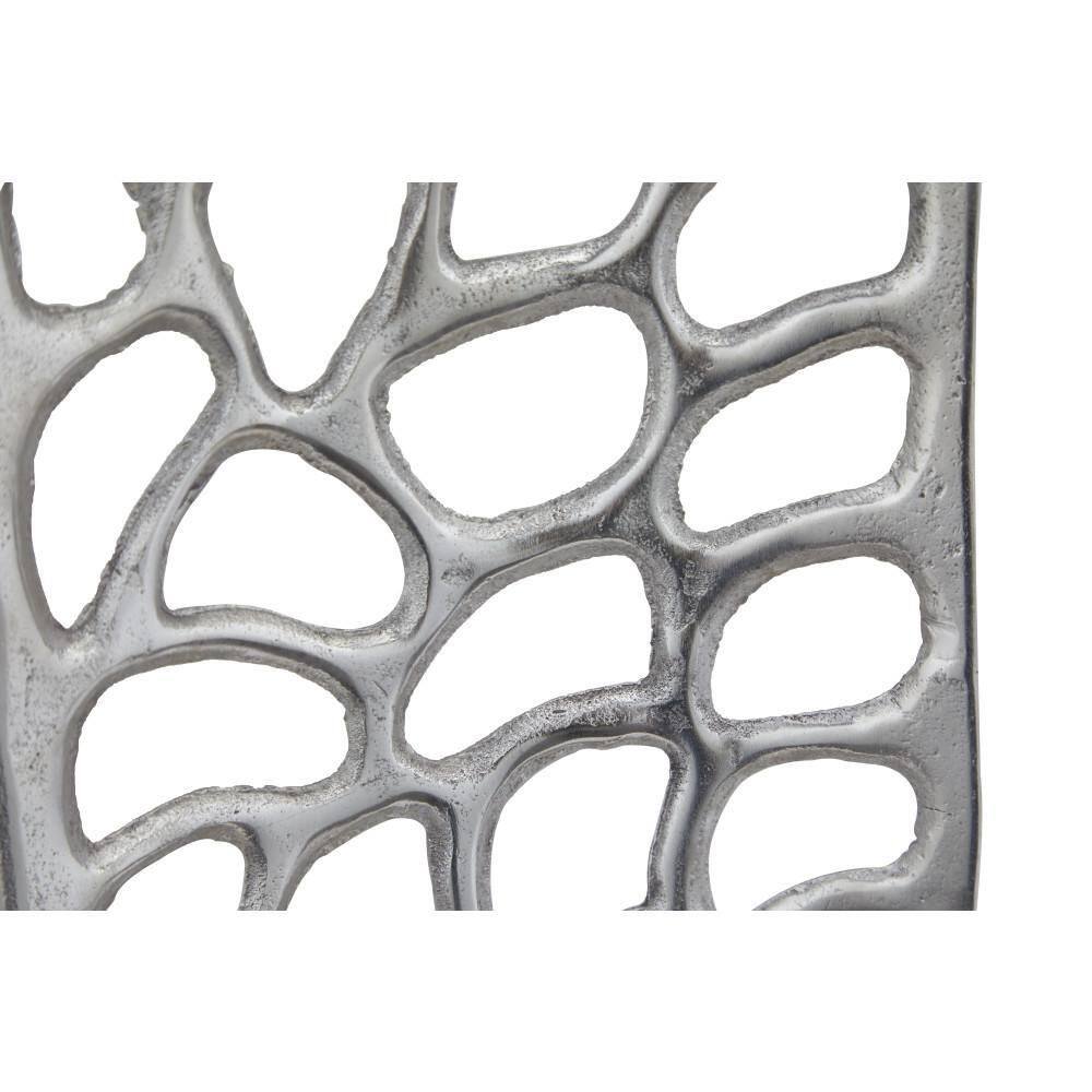 Silver Aluminum Abstract Cutout Wall Sculpture Set