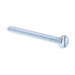 #6-32 x 1-1/2 in. Zinc Plated Steel Slotted Drive Indented Hex Head Machine Screws (100-Pack)