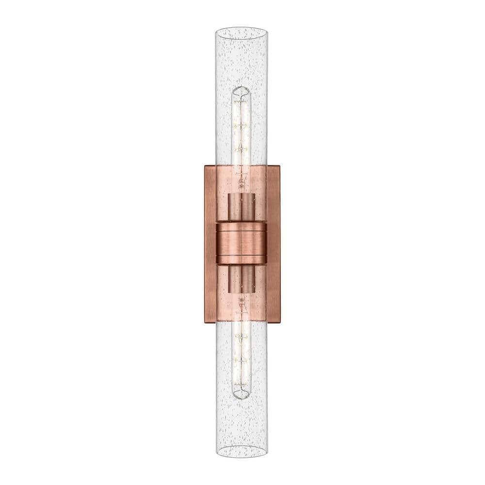 Ballston Urban 24 in. 2-Light Antique Copper Vanity Light with Glass Shade price history on PriceWatchPro