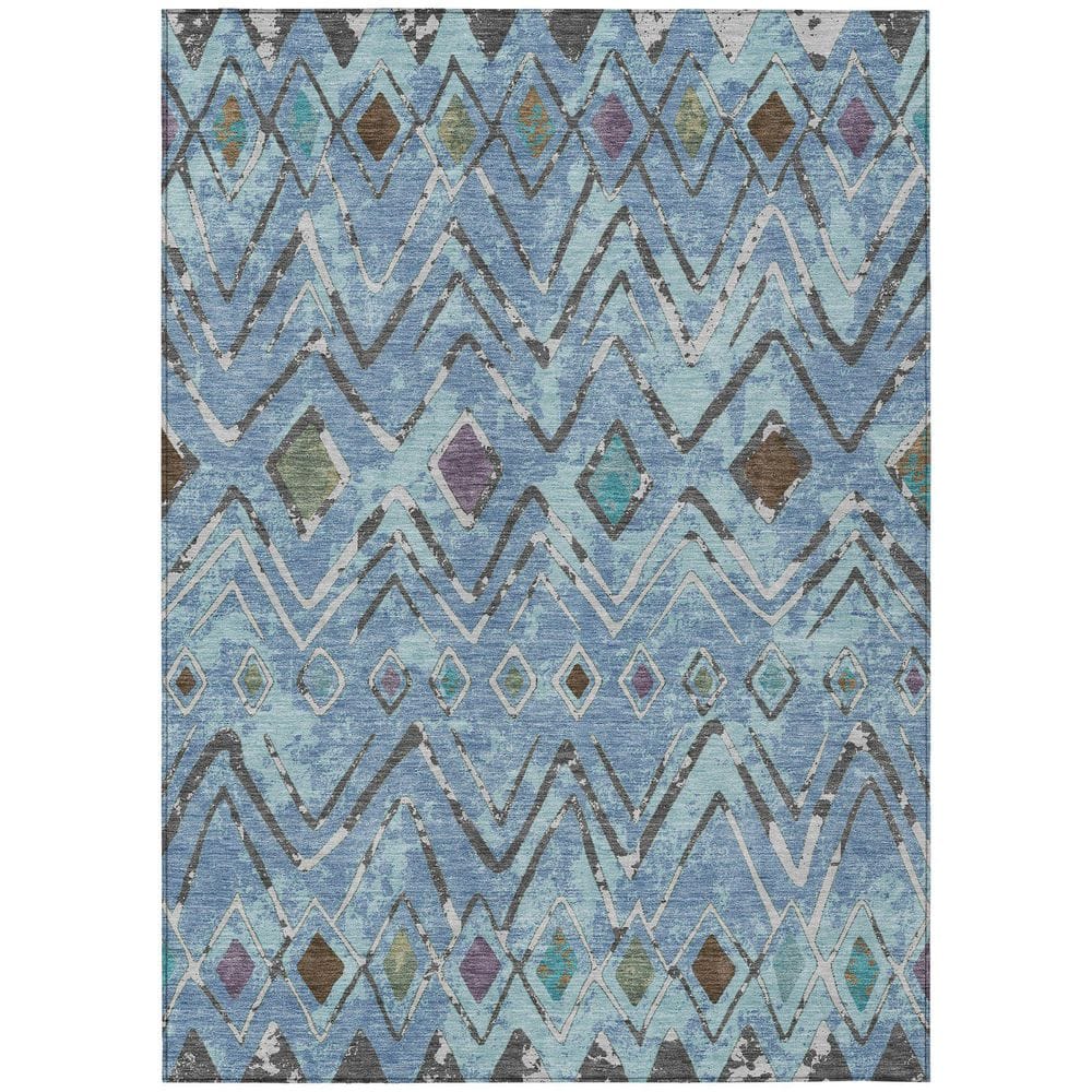 Chantille Machine Washable Indoor/Outdoor Abstract ACN2702 Blue 3 ft. x 4 ft. Area Rug price history on PriceWatchPro