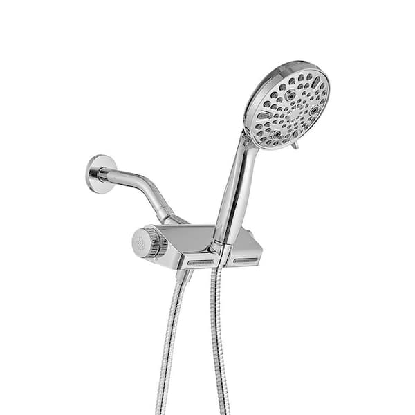 BWE No Handle 10-Spray Wall Mount Handheld Shower Head Shower Faucet 1.8 GPM with Adjustable Heads in. Polished Chrome