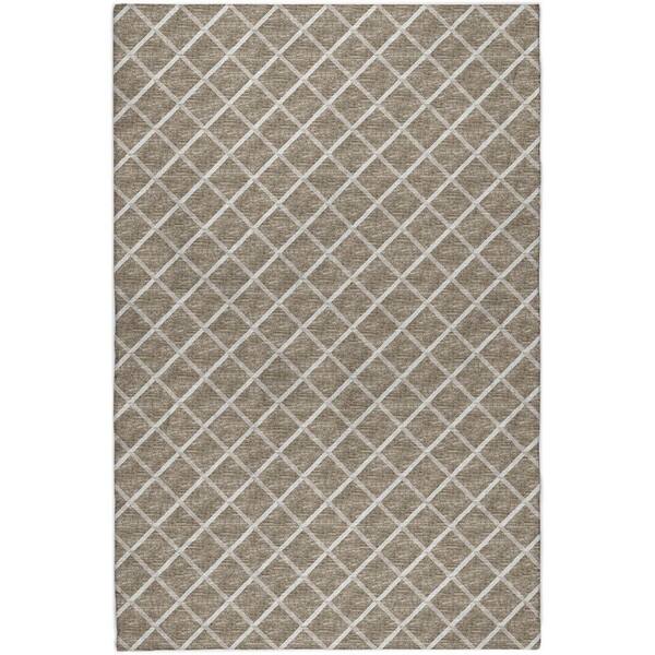 Dream Shag Premium Machine Washable Abstract ADS140 Taupe 9 ft. x 12 ft. Area Rug