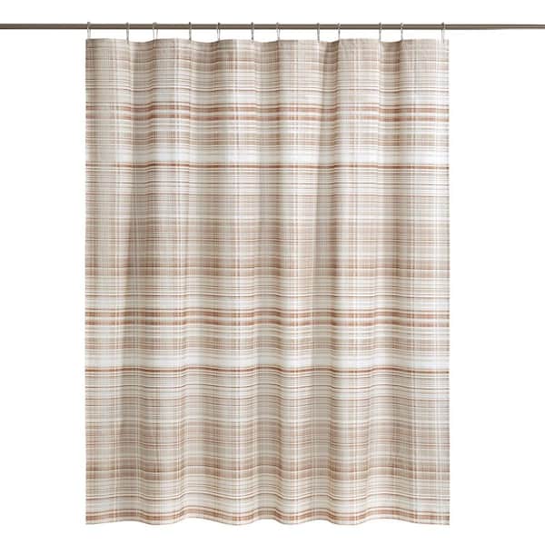 Unbranded Peyton 72 in. W x 72 in. L Cotton Shower Curtain in Cinnamon