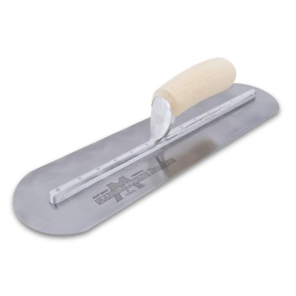 MARSHALLTOWN 16 in. x 4 in. Finishing Trl-Fully Rounded Curved Wood Handle Trowel