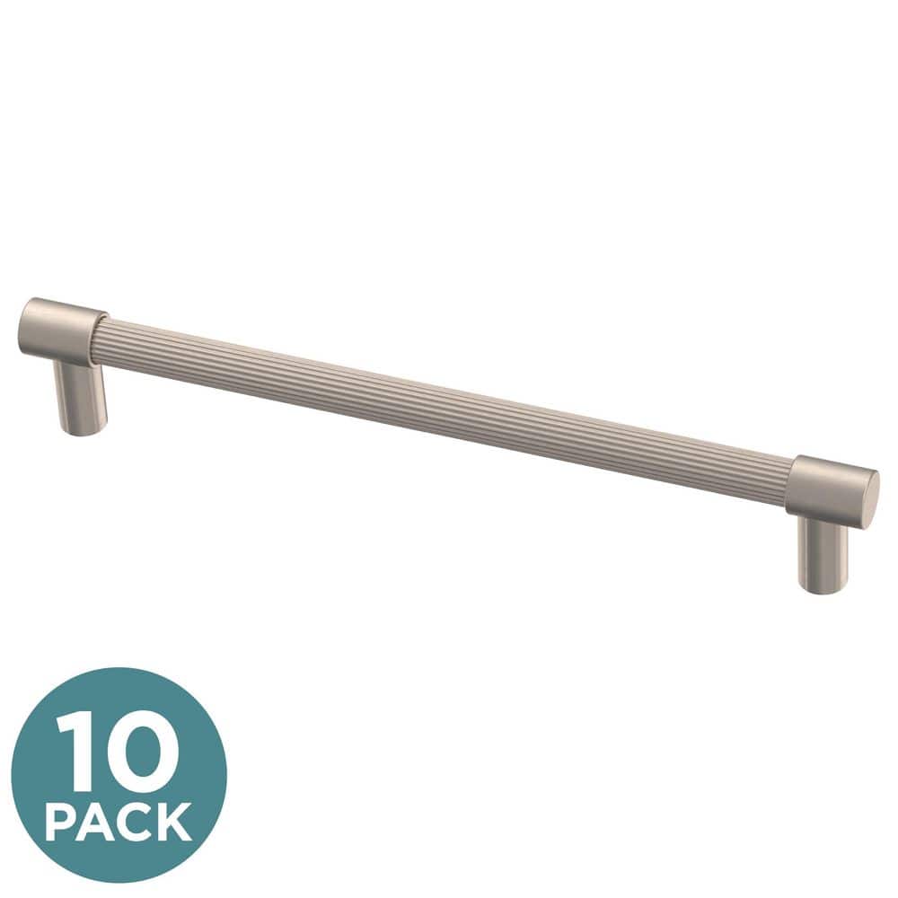 (10-Pack) Fluted 6-5/16 in. (160 mm) Modern Satin Nickel Cabinet Handle Drawer Bar Pulls price history on PriceWatchPro