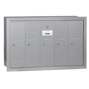 Aluminum Recessed-Mounted USPS Access Vertical Mailbox with 5 Doors