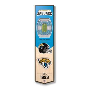 NFL Jacksonville Jaguars Wooden 8x32 3D Stadium Banner Decorative Sign -TIAA Bank Field