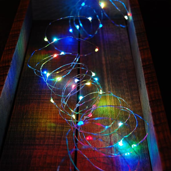 LUMABASE 50-Light Battery Operated Mini String Wire LED Lights in  Multi-Color with Multi-Function Remote Control (2-Pack) 67602 - The Home  Depot