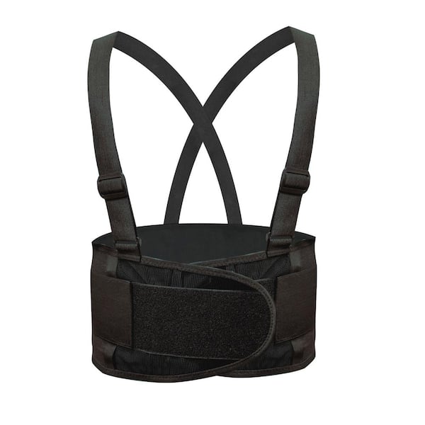 BISON LIFE Black, 3X-Large, 52.2 in.- 66 in. Lifting Support Weight Belt, Lower Back Brace, Dual Adjustable Straps, (3-Pack)