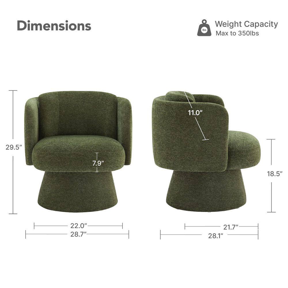 Dimensions and weight capacity of the accent chair.