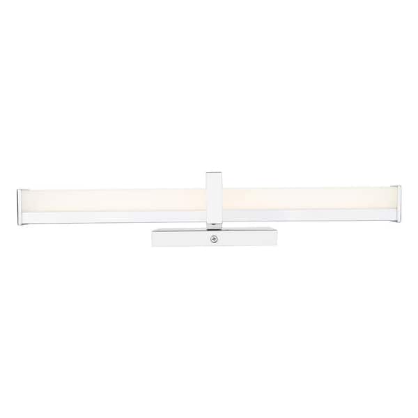 Golden Lighting Elon 1-Light 3.75 in. Vanity Light in Chrome with Opal Glass