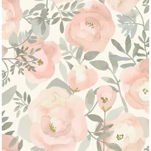 Rose Peachy Keen Peel and Stick Wallpaper Sample