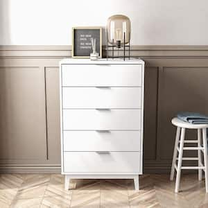 Victoria White 5 Drawer 26.25 in. Wide Chest of Drawers