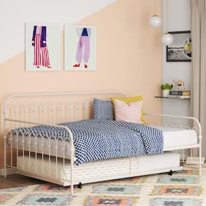 Bright Pop, Off White, Full/Tw in., Metal Daybed with Trundle,