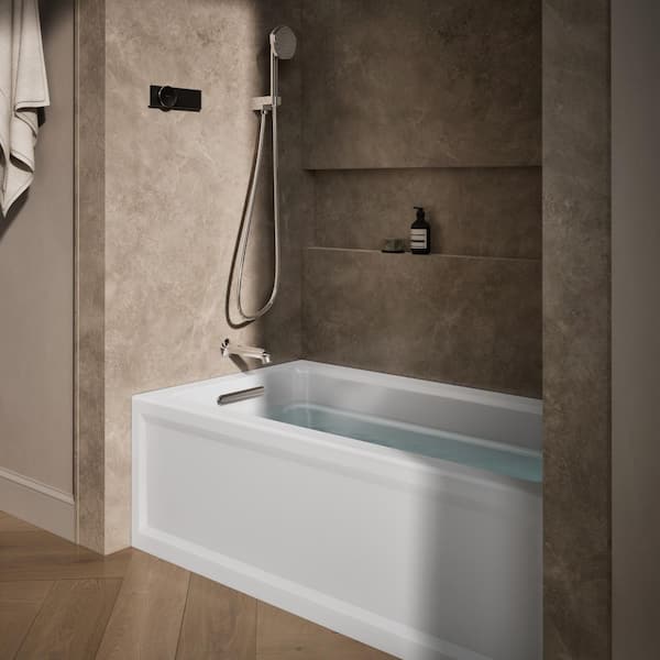 Archer 60 in. x 32 in. Soaking Bathtub with Left-Hand Drain in White