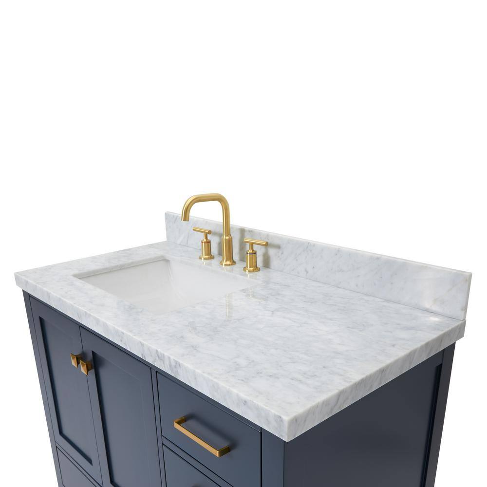 Cambridge Midnight Blue 43" Freestanding Vanity with Marble Top