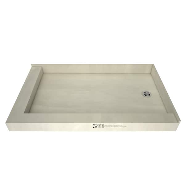 Tile Redi Redi Base 30 in. x 48 in. Double Threshold Shower Base with Right Drain and Polished Chrome Drain Plate