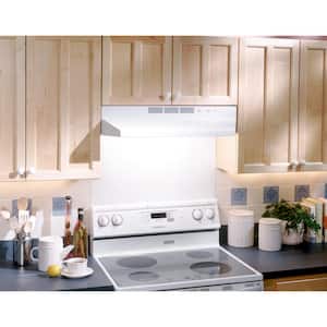 BUEZ1 24 in. Ductless Under Cabinet Range Hood with light and Easy Install System in White