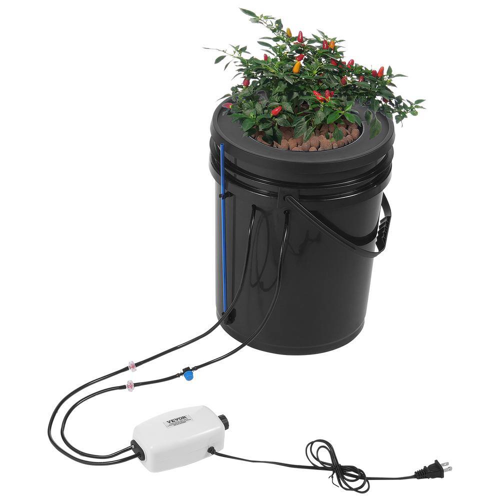 Black 5-Gallon Hydroponic Grow System with Air Pump