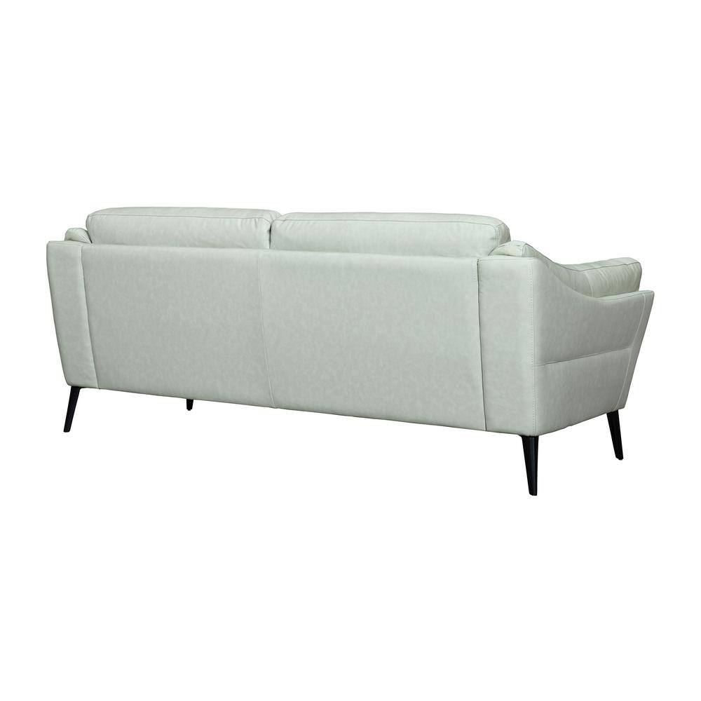 Mint Faux Leather Tufted Lawson Sofa with Sloped Arms