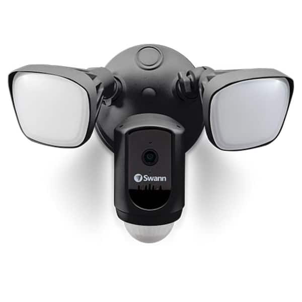 Swann Black Outdoor Powered Wi-Fi Home Security Camera with Motion Activated Floodlight