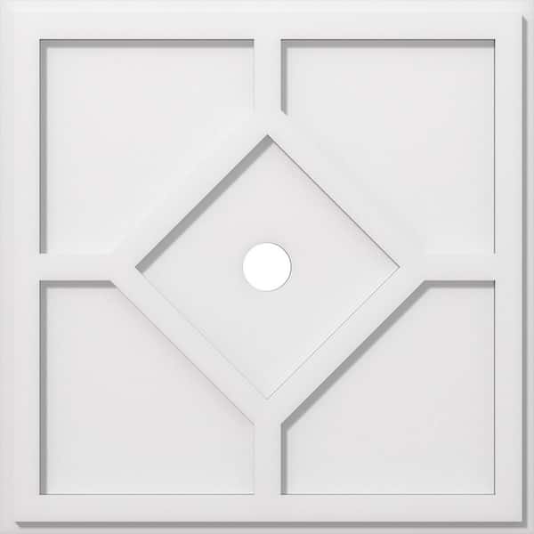 Ekena Millwork 1 in. P X 7-1/2 in. C X 22 in. OD X 2 in. ID Embry Architectural Grade PVC Contemporary Ceiling Medallion