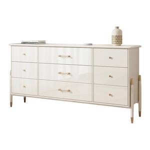 White 31.2 in. H Storage Cabinet with 9 Drawers